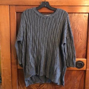 Cotton by Autumn Cashmere gray cable sweater sz m